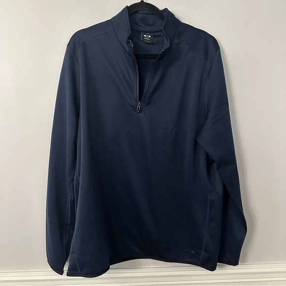 Oakley Men’s Navy Blue Long Sleeve 1/4 Quarter Zip Pullover Sz XL GUC - Picture 2 of 9